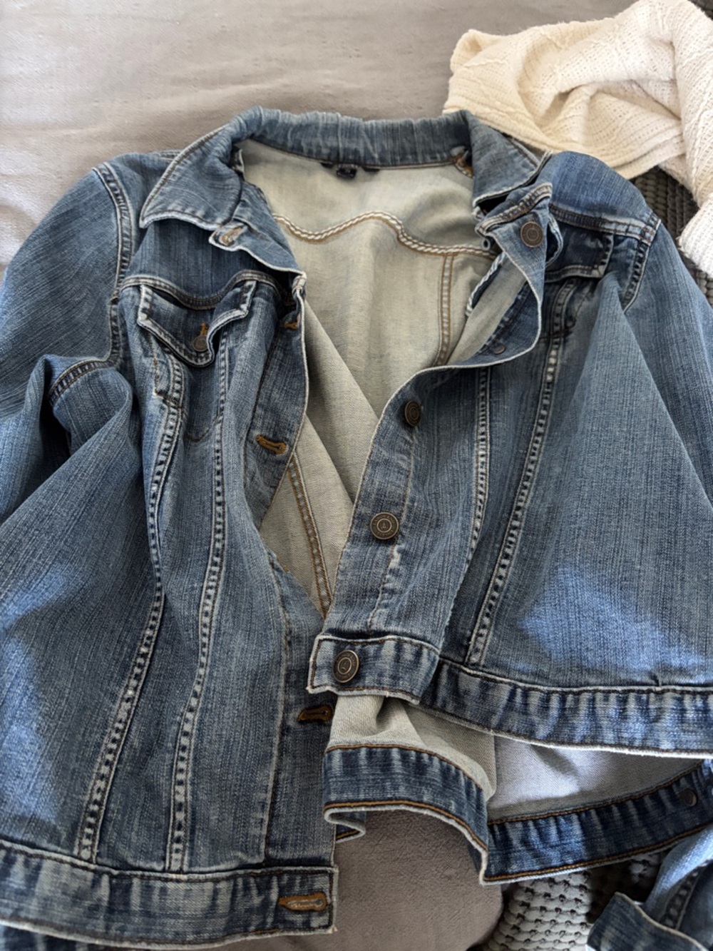 Lands' End Two-Tone Blue Denim Jacket